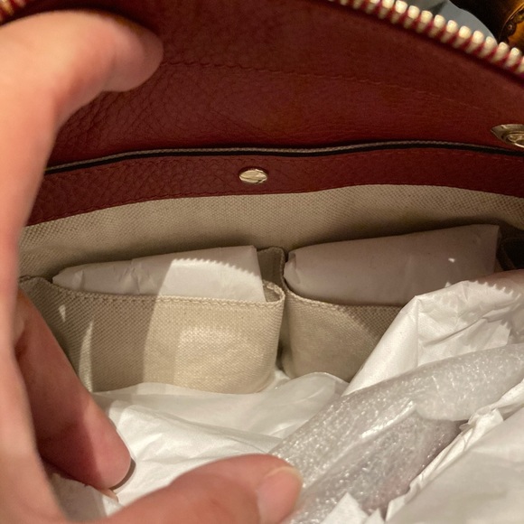 Gucci satchel handbag NWT bamboo Boston Bag leather - Picture 9 of 9